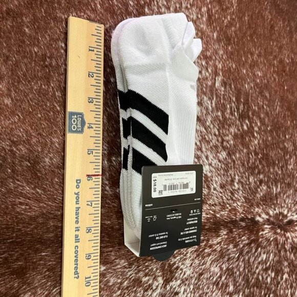 Adidas Men’s No Show Training Socks 3-Pack White  ClimaCool NWT STOCKING STUFFER - Picture 3 of 7